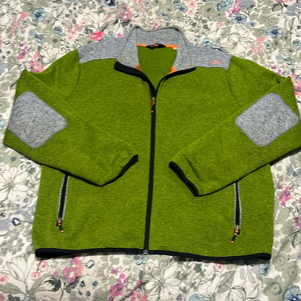 Orvis green zip up sweater